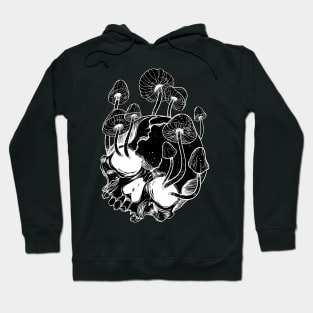 Overgrown skull. Mushrooms. Death - Life Hoodie